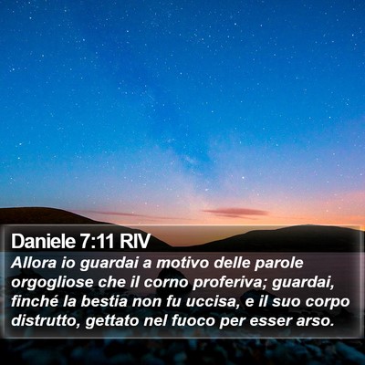 Daniele 7:11 RIV Bible Verse Image