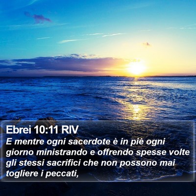 Ebrei 10:11 RIV Bible Verse Image