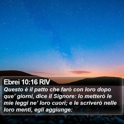 Ebrei 10:16 RIV Bible Verse Image