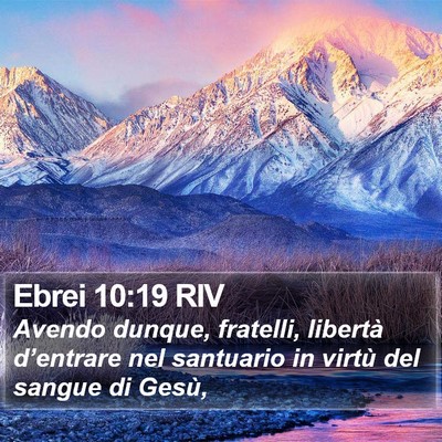 Ebrei 10:19 RIV Bible Verse Image