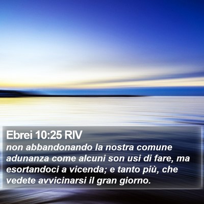 Ebrei 10:25 RIV Bible Verse Image