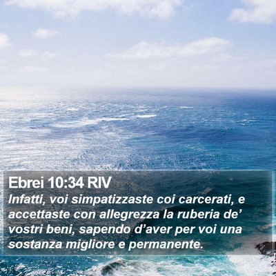 Ebrei 10:34 RIV Bible Verse Image