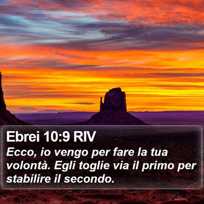 Ebrei 10:9 RIV Bible Verse Image