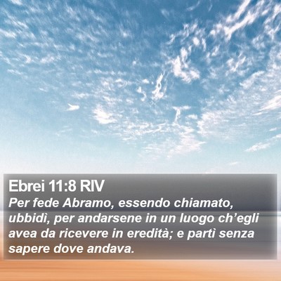 Ebrei 11:8 RIV Bible Verse Image