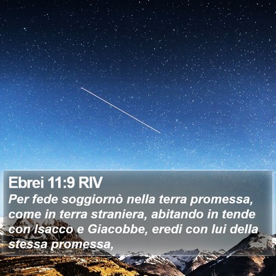 Ebrei 11:9 RIV Bible Verse Image