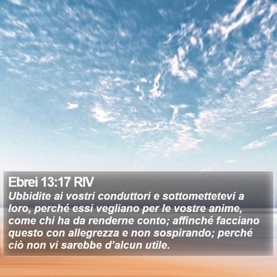 Ebrei 13:17 RIV Bible Verse Image