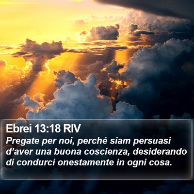 Ebrei 13:18 RIV Bible Verse Image