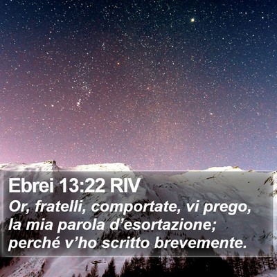 Ebrei 13:22 RIV Bible Verse Image