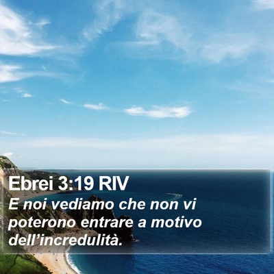 Ebrei 3:19 RIV Bible Verse Image