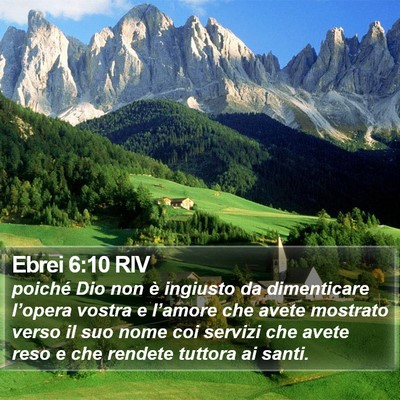 Ebrei 6:10 RIV Bible Verse Image