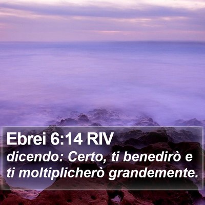 Ebrei 6:14 RIV Bible Verse Image