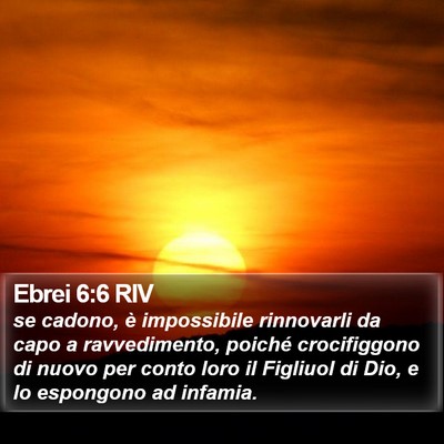 Ebrei 6:6 RIV Bible Verse Image