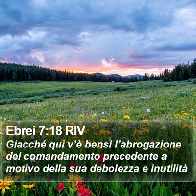 Ebrei 7:18 RIV Bible Verse Image