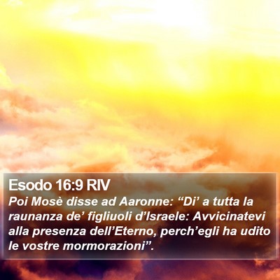 Esodo 16:9 RIV Bible Verse Image