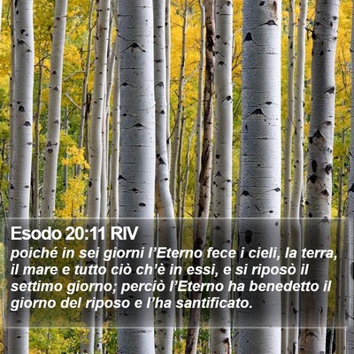 Esodo 20:11 RIV Bible Verse Image