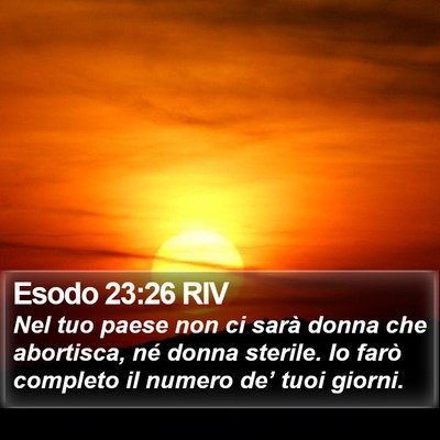 Esodo 23:26 RIV Bible Verse Image