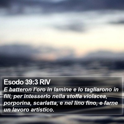 Esodo 39:3 RIV Bible Verse Image