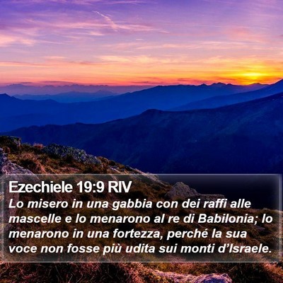 Ezechiele 19:9 RIV Bible Verse Image