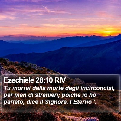 Ezechiele 28:10 RIV Bible Verse Image