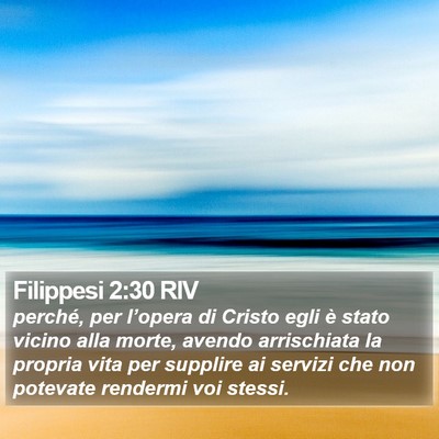 Filippesi 2:30 RIV Bible Verse Image