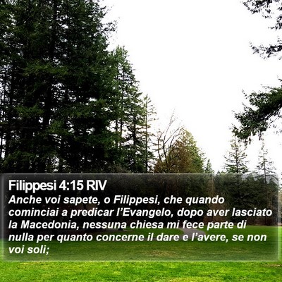 Filippesi 4:15 RIV Bible Verse Image