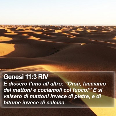 Genesi 11:3 RIV Bible Verse Image