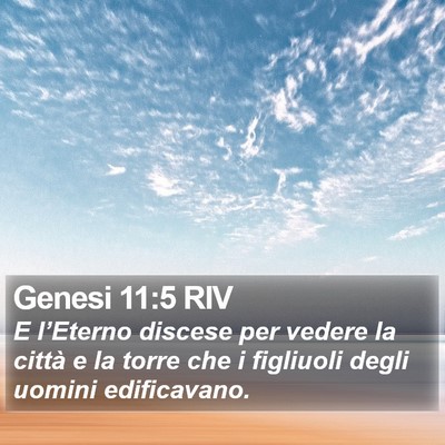 Genesi 11:5 RIV Bible Verse Image