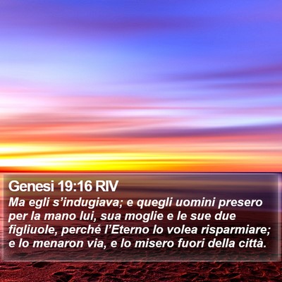 Genesi 19:16 RIV Bible Verse Image