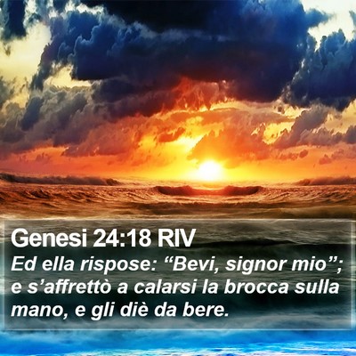 Genesi 24:18 RIV Bible Verse Image