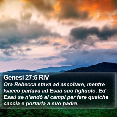 Genesi 27:5 RIV Bible Verse Image