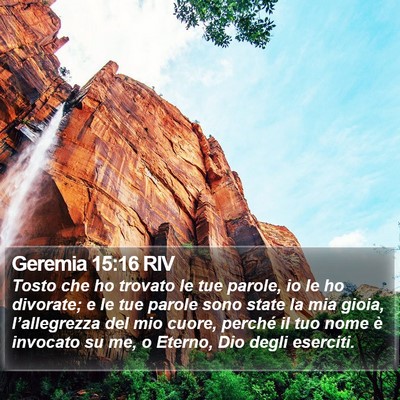 Geremia 15:16 RIV Bible Verse Image