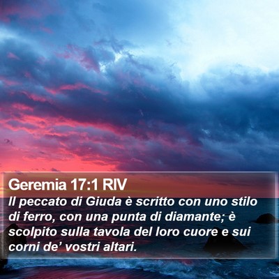 Geremia 17:1 RIV Bible Verse Image