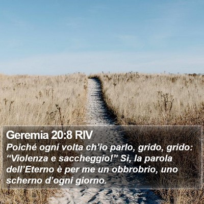 Geremia 20:8 RIV Bible Verse Image