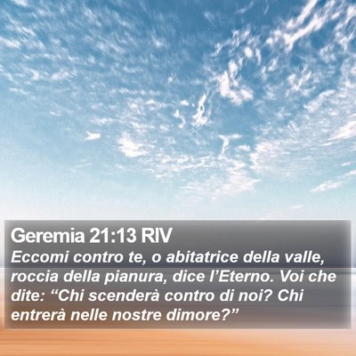 Geremia 21:13 RIV Bible Verse Image