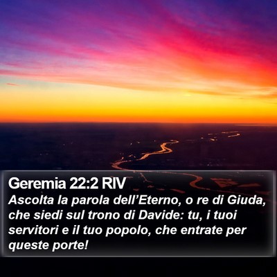 Geremia 22:2 RIV Bible Verse Image
