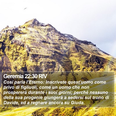 Geremia 22:30 RIV Bible Verse Image