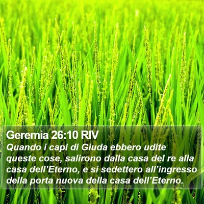 Geremia 26:10 RIV Bible Verse Image