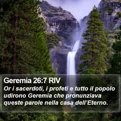 Geremia 26:7 RIV Bible Verse Image