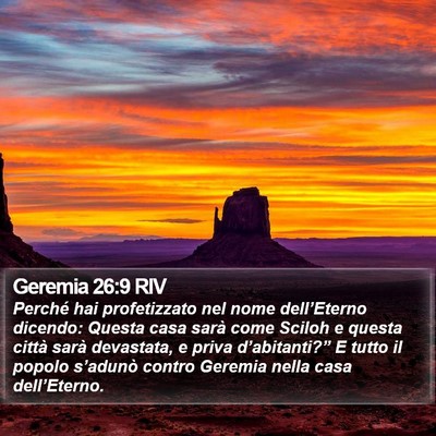 Geremia 26:9 RIV Bible Verse Image