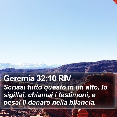Geremia 32:10 RIV Bible Verse Image