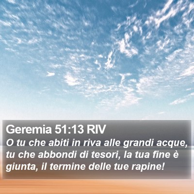 Geremia 51:13 RIV Bible Verse Image