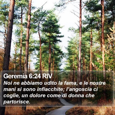Geremia 6:24 RIV Bible Verse Image