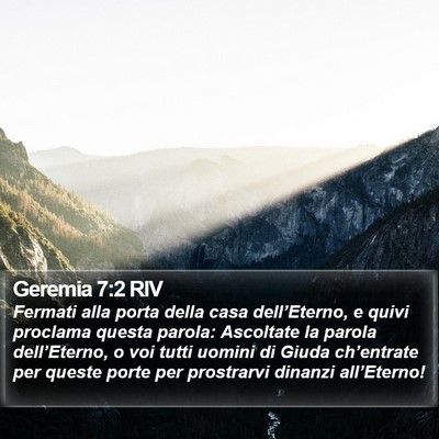 Geremia 7:2 RIV Bible Verse Image