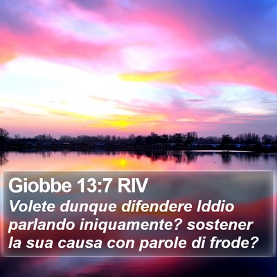 Giobbe 13:7 RIV Bible Verse Image