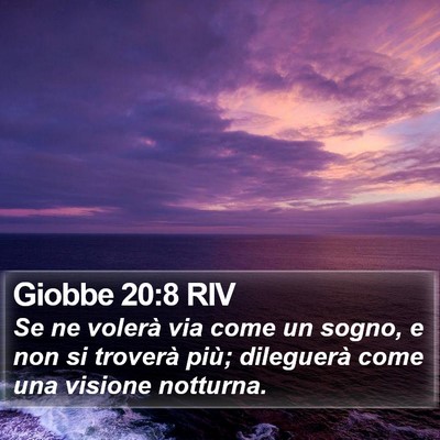 Giobbe 20:8 RIV Bible Verse Image