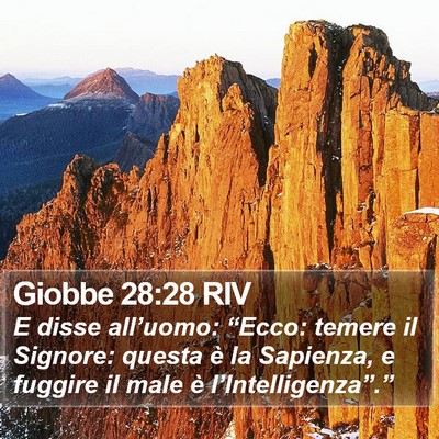 Giobbe 28:28 RIV Bible Verse Image