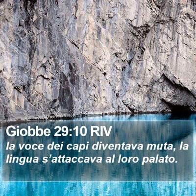 Giobbe 29:10 RIV Bible Verse Image
