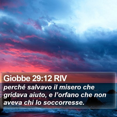 Giobbe 29:12 RIV Bible Verse Image