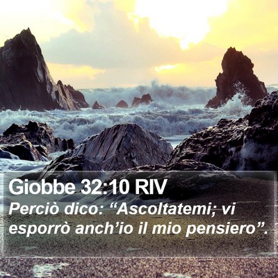 Giobbe 32:10 RIV Bible Verse Image