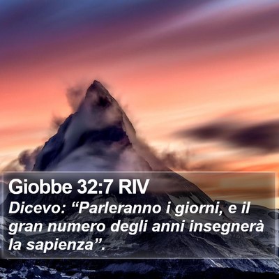 Giobbe 32:7 RIV Bible Verse Image